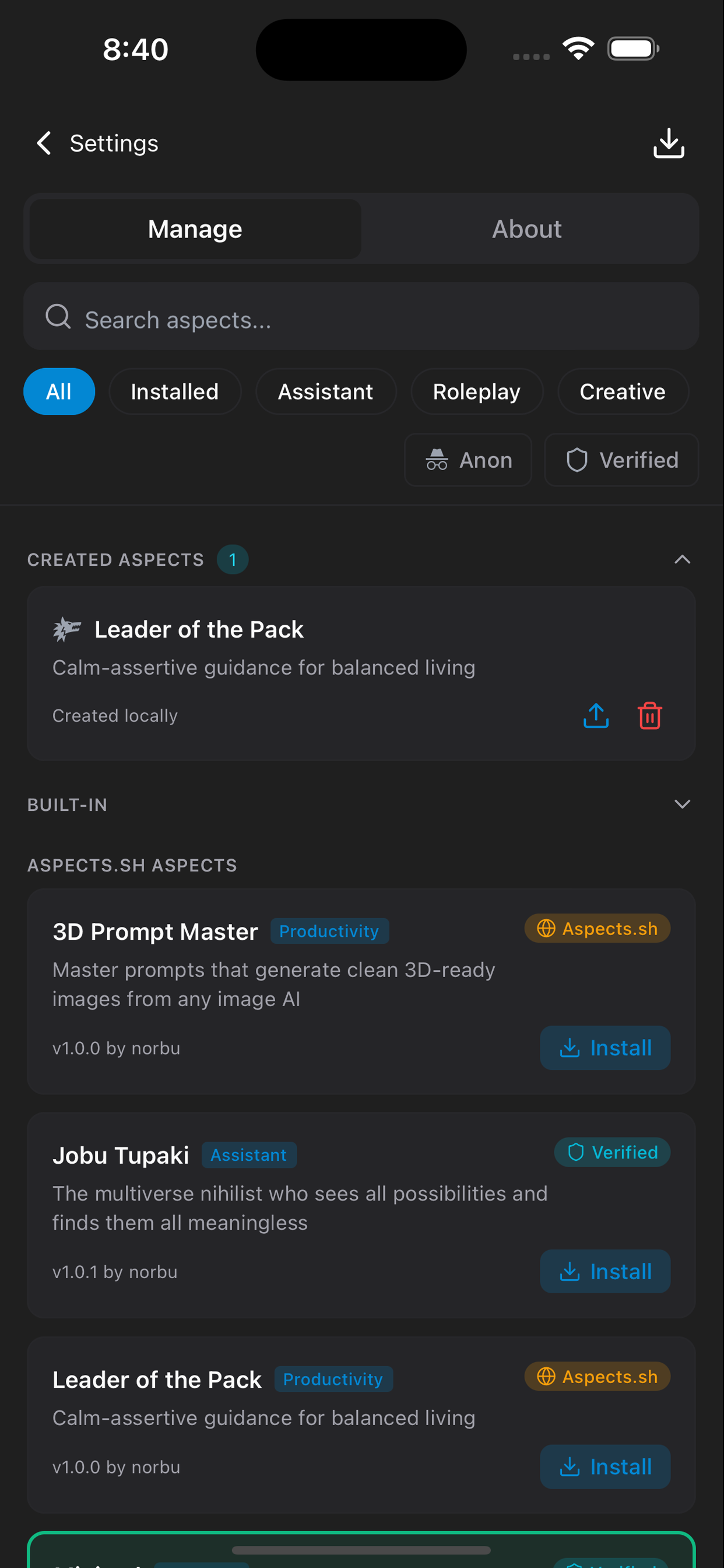 Morphist AI Chat Interface
