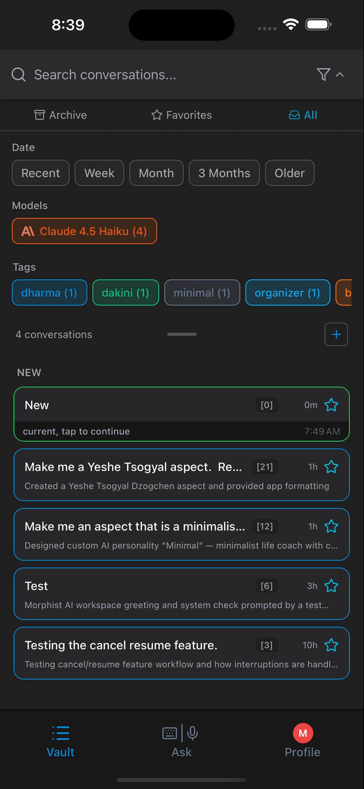 Morphist Login Screen